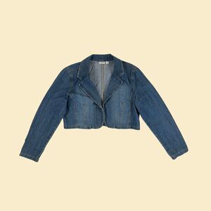 Y2K L denim jacket by Cato, vintage 2000s cropped womens jean jacket
